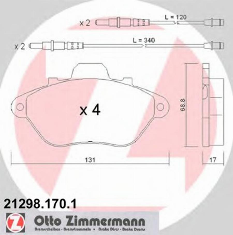 Zimmermann 212981701 - Bremžu uzliku kompl., Disku bremzes www.autospares.lv