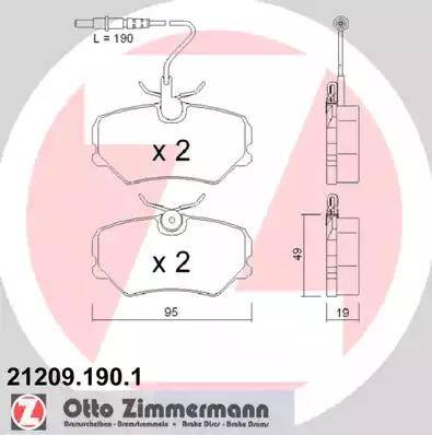 Zimmermann 21209.190.1 - Bremžu uzliku kompl., Disku bremzes www.autospares.lv