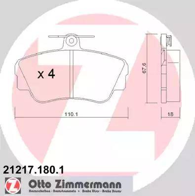 Zimmermann 21217.180.1 - Bremžu uzliku kompl., Disku bremzes www.autospares.lv