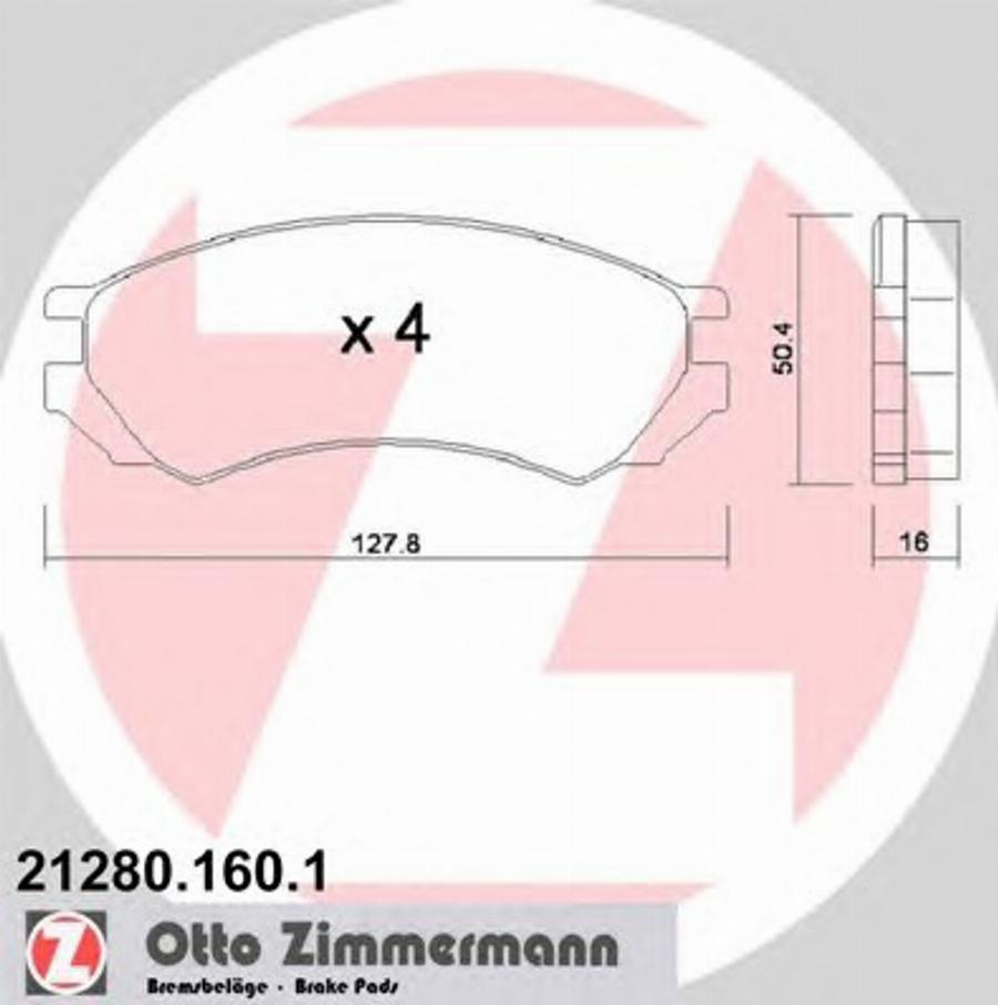 Zimmermann 212801601 - Bremžu uzliku kompl., Disku bremzes autospares.lv