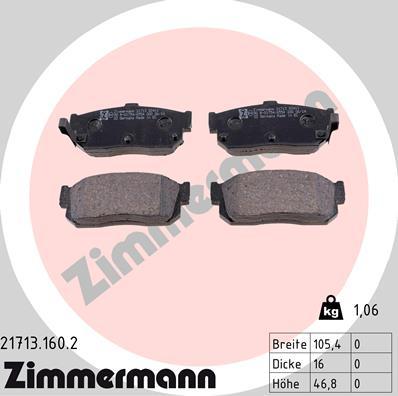 Zimmermann 21713.160.2 - Bremžu uzliku kompl., Disku bremzes www.autospares.lv