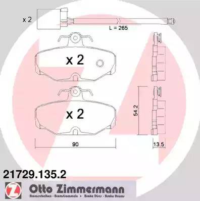 Zimmermann 21729.135.2 - Bremžu uzliku kompl., Disku bremzes www.autospares.lv