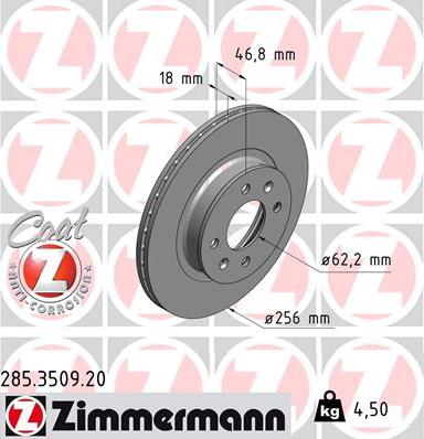 Zimmermann 285.3509.20 - Bremžu diski www.autospares.lv