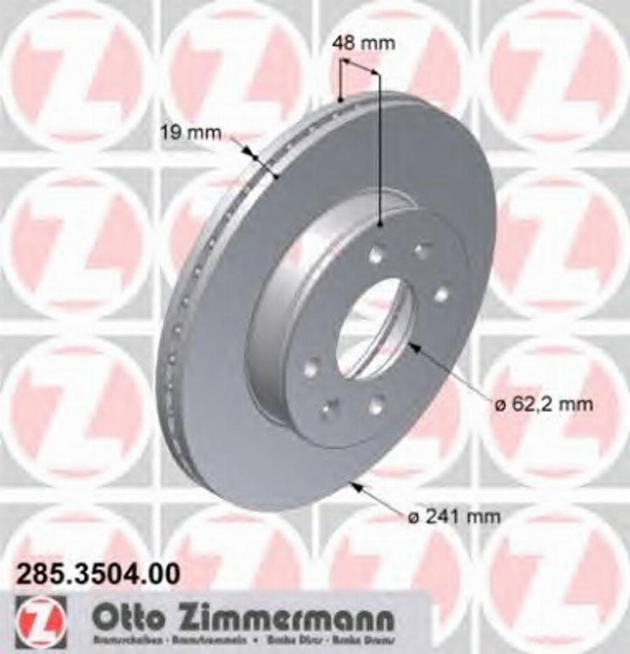 Zimmermann 285.3504.00 - Bremžu diski www.autospares.lv