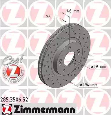 Zimmermann 285.3506.52 - Bremžu diski www.autospares.lv