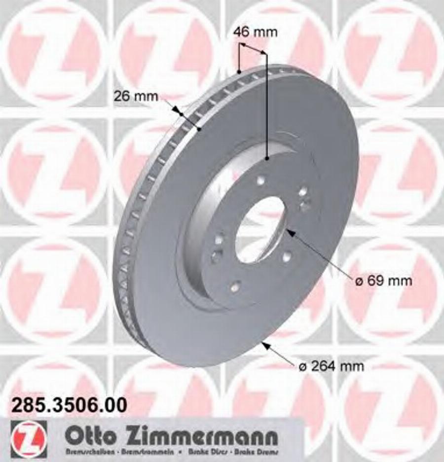 Zimmermann 285.3506.00 - Bremžu diski www.autospares.lv