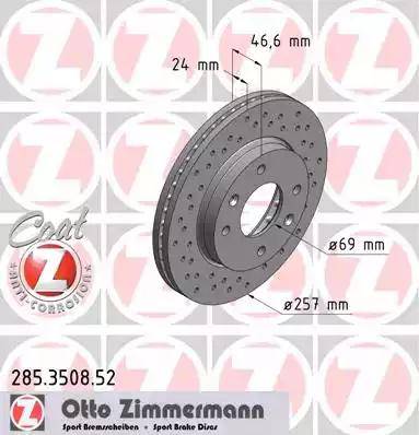 Zimmermann 285.3508.52 - Bremžu diski www.autospares.lv