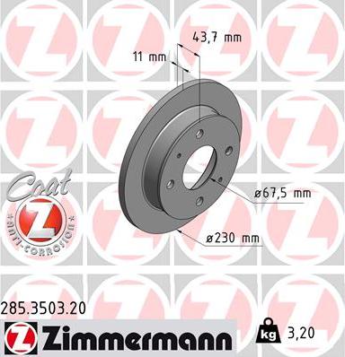 Zimmermann 285.3503.20 - Bremžu diski www.autospares.lv