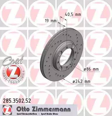 Zimmermann 285.3502.52 - Bremžu diski autospares.lv