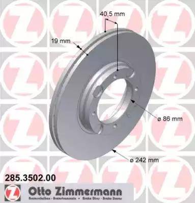 Zimmermann 285.3502.00 - Bremžu diski autospares.lv