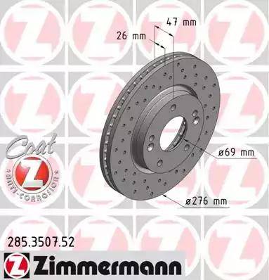 Zimmermann 285.3507.52 - Bremžu diski www.autospares.lv