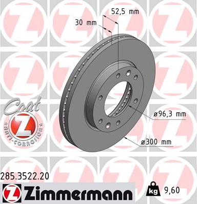 Zimmermann 285.3522.20 - Bremžu diski www.autospares.lv