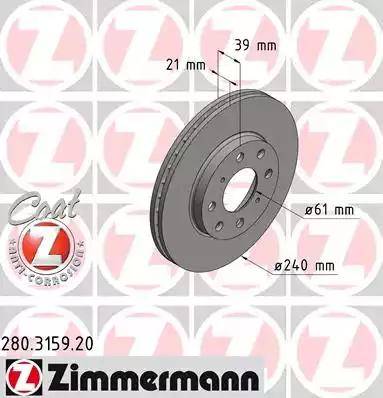 Zimmermann 280.3159.20 - Bremžu diski www.autospares.lv