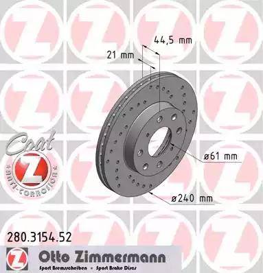 Zimmermann 280.3154.52 - Bremžu diski www.autospares.lv