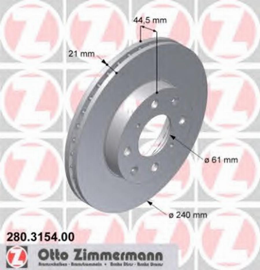 Zimmermann 280 3154 00 - Bremžu diski www.autospares.lv