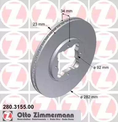 Zimmermann 280.3155.00 - Bremžu diski www.autospares.lv