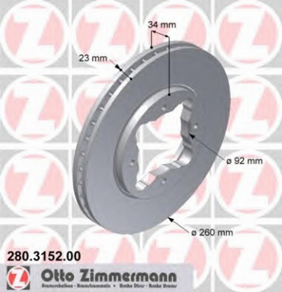 Zimmermann 280 3152 00 - Bremžu diski www.autospares.lv