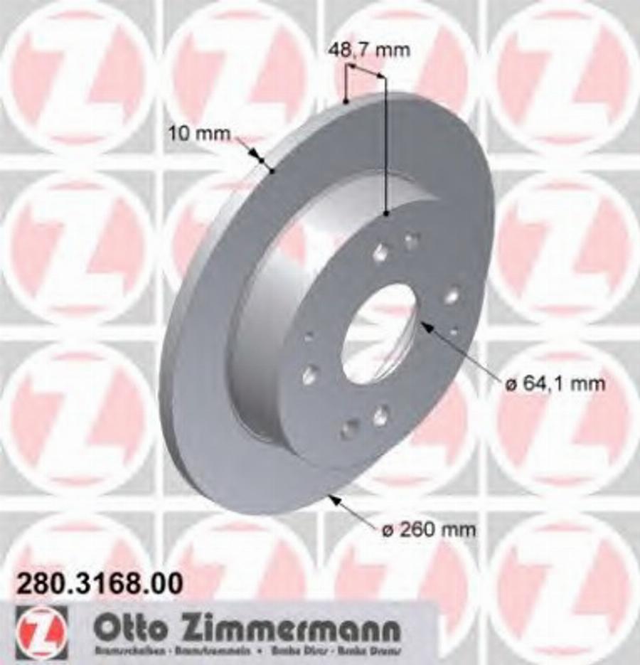 Zimmermann 280.3168.00 - Bremžu diski www.autospares.lv