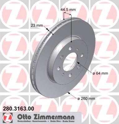 Zimmermann 280.3163.00 - Bremžu diski www.autospares.lv