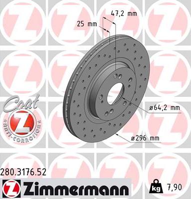 Zimmermann 280.3176.52 - Bremžu diski www.autospares.lv