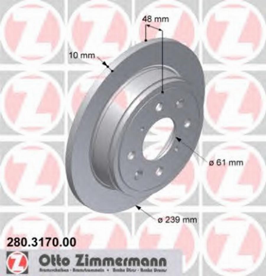 Zimmermann 280.3170.00 - Bremžu diski www.autospares.lv