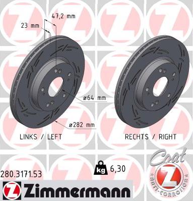 Zimmermann 280.3171.53 - Bremžu diski www.autospares.lv