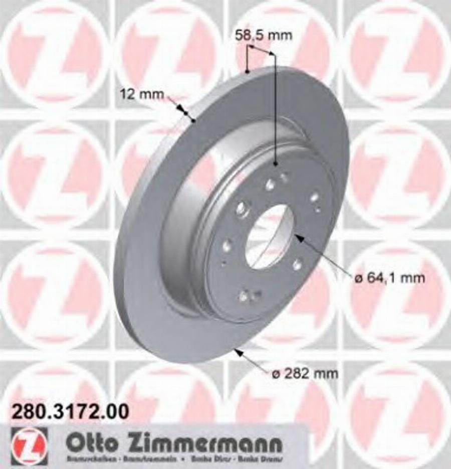 Zimmermann 280.3172.00 - Bremžu diski www.autospares.lv