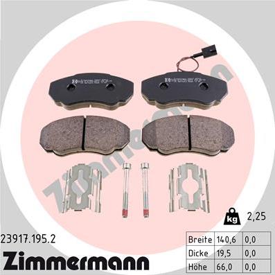 Zimmermann 23917.195.2 - Тормозные колодки, дисковые, комплект www.autospares.lv