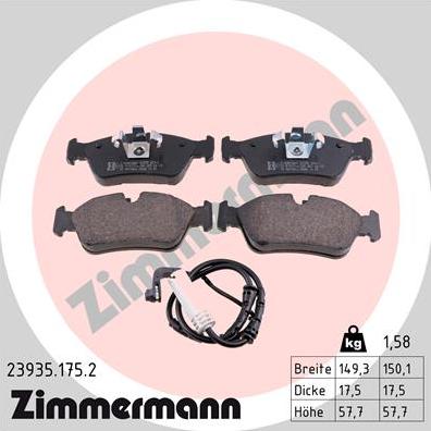 Zimmermann 23935.175.2 - Bremžu uzliku kompl., Disku bremzes autospares.lv