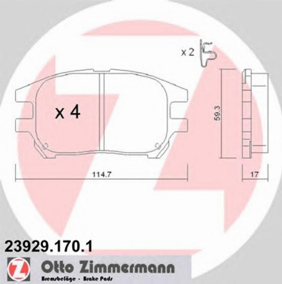 Zimmermann 239291701 - Bremžu uzliku kompl., Disku bremzes www.autospares.lv