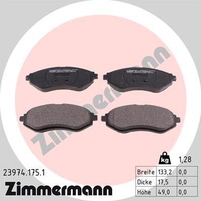 Zimmermann 23974.175.1 - Bremžu uzliku kompl., Disku bremzes autospares.lv