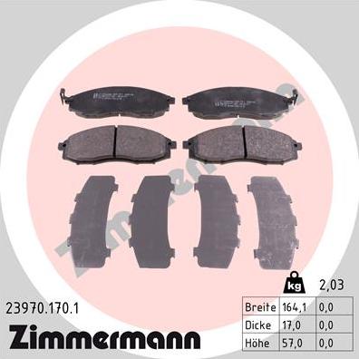 Zimmermann 23970.170.1 - Bremžu uzliku kompl., Disku bremzes www.autospares.lv