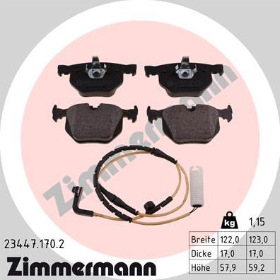 Zimmermann 23447.170.2 - Bremžu uzliku kompl., Disku bremzes www.autospares.lv