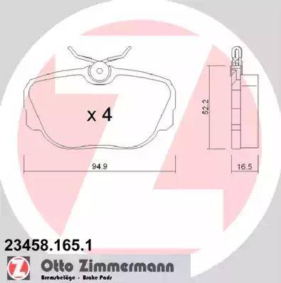 Zimmermann 23458.165.1 - Bremžu uzliku kompl., Disku bremzes autospares.lv