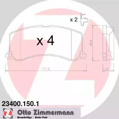 Zimmermann 23400.150.1 - Bremžu uzliku kompl., Disku bremzes autospares.lv