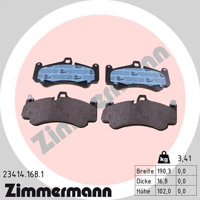 Zimmermann 23414.168.1 - Bremžu uzliku kompl., Disku bremzes www.autospares.lv