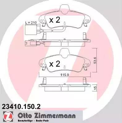 Zimmermann 23410.150.2 - Bremžu uzliku kompl., Disku bremzes www.autospares.lv