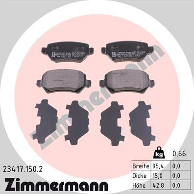 Zimmermann 23417.150.2 - Bremžu uzliku kompl., Disku bremzes www.autospares.lv