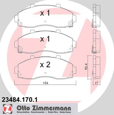 Zimmermann 23484.170.1 - Bremžu uzliku kompl., Disku bremzes www.autospares.lv