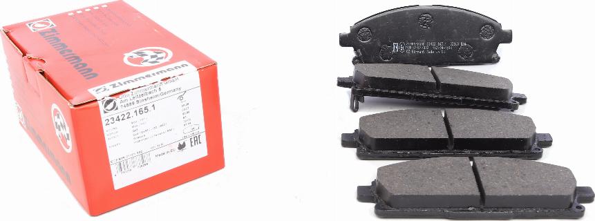 Zimmermann 23422.165.1 - Brake Pad Set, disc brake www.autospares.lv