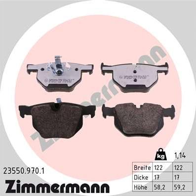 Zimmermann 23550.970.1 - Brake Pad Set, disc brake www.autospares.lv