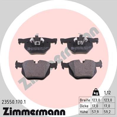 Zimmermann 23550.170.1 - Bremžu uzliku kompl., Disku bremzes www.autospares.lv