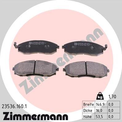 Zimmermann 23536.160.1 - Bremžu uzliku kompl., Disku bremzes www.autospares.lv