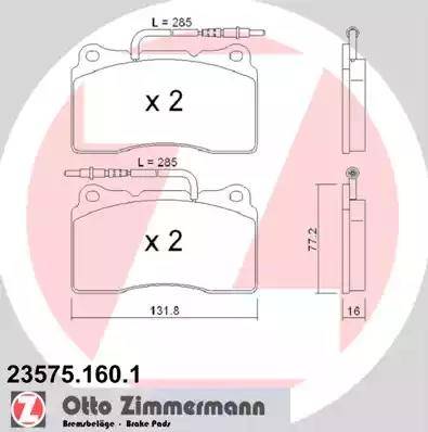 Zimmermann 23575.160.1 - Brake Pad Set, disc brake www.autospares.lv