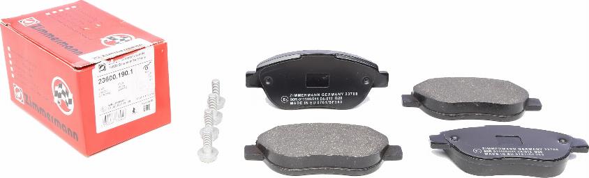 Zimmermann 23600.190.1 - Brake Pad Set, disc brake www.autospares.lv