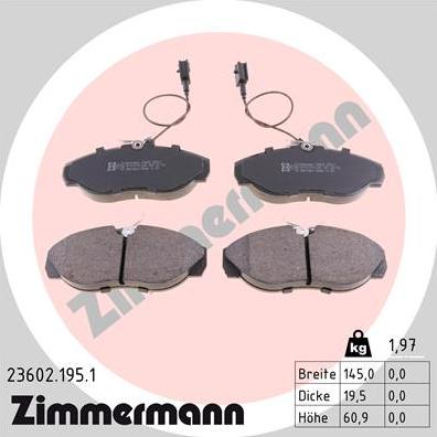 Zimmermann 23602.195.1 - Bremžu uzliku kompl., Disku bremzes www.autospares.lv