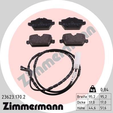 Zimmermann 23623.170.2 - Bremžu uzliku kompl., Disku bremzes autospares.lv