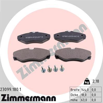 Zimmermann 23099.180.1 - Bremžu uzliku kompl., Disku bremzes www.autospares.lv