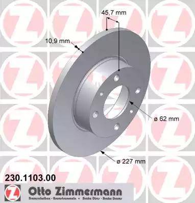 Zimmermann 230.1103.00 - Тормозной диск www.autospares.lv