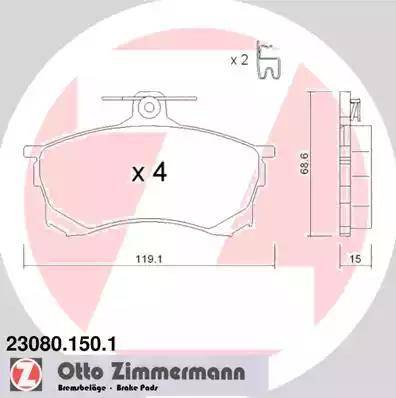 Zimmermann 23080.150.1 - Bremžu uzliku kompl., Disku bremzes www.autospares.lv